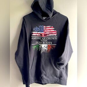 American… Irish Roots USA IRISH Men’s Large Hoodie Just In Time For July 4th VTG